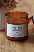 calm candle amber ~ fragrance free ~ wood wick